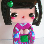 Spilla in fimo: geisha fatta a mano - cod#AB-F11