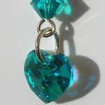 Cristalli a cuore color smeraldo - cod#GB-A2