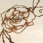 Rosa spinata decorata su legno - cod#PL-B16