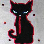 Sacchetto Porta telefonino: Gatto nero - Fondo chiaro - cod#PS-H10