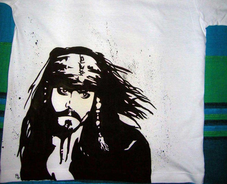 Magliette dipinte a mano - Jack Sparrow